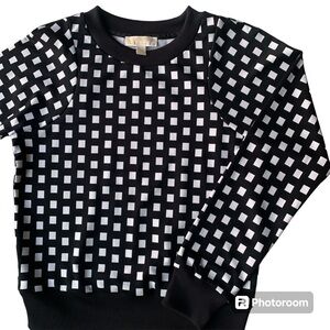 Michael Kors Black and White checkered Women’s Long sleeves Lightweight Sweater